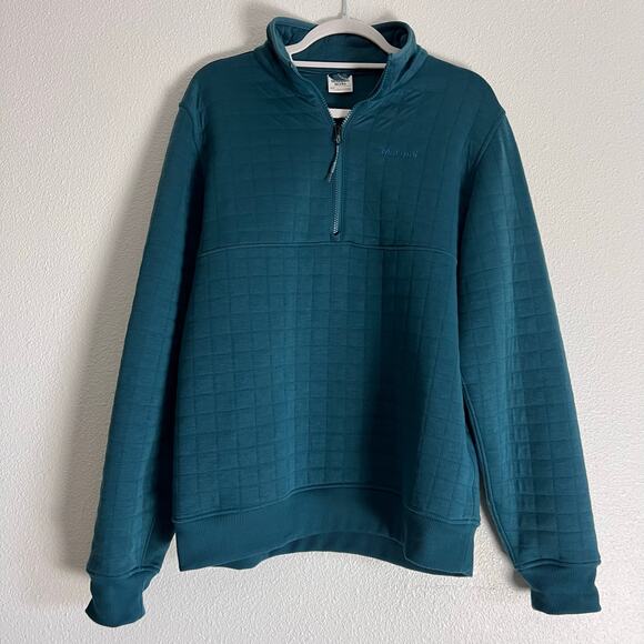 Marmot Men's Teal Half-Zip Crewneck Sweater - Picture 2 of 9